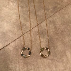 2 Anthro Birthstone Circle Necklaces NOT FOR SALE